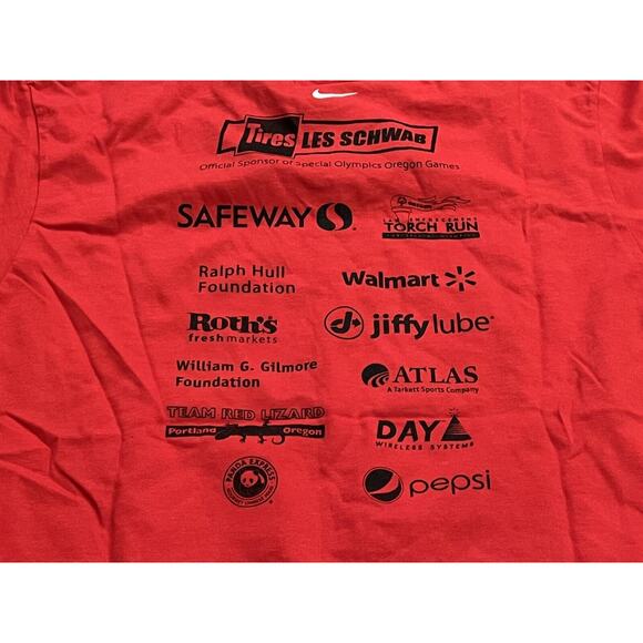 Vintage Nike Mens Red Special Olympics Oregon Be A Fan T-shirt Size M MEDIUM - Picture 4 of 9
